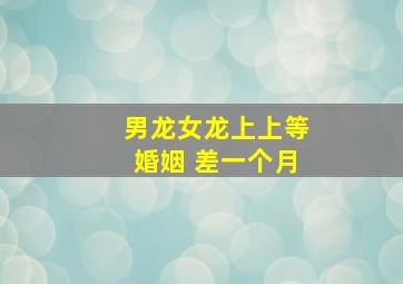 男龙女龙上上等婚姻 差一个月